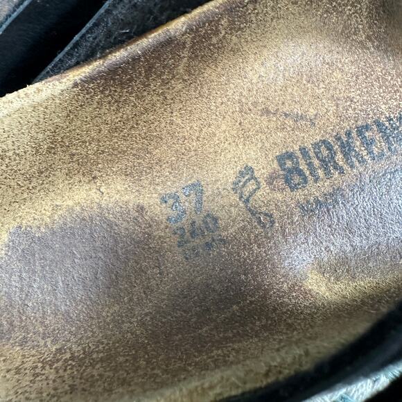 Birkenstock Gizeh Black Patent Birko Flor Thong Sandals Size 37 US 6 Regular Fit - Picture 8 of 10